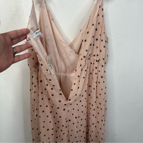 NWT Madewell Ruffle Strap Wrap Maxi Dress Size 4P Inkspot Dots Pink Retro Party - Picture 11 of 14